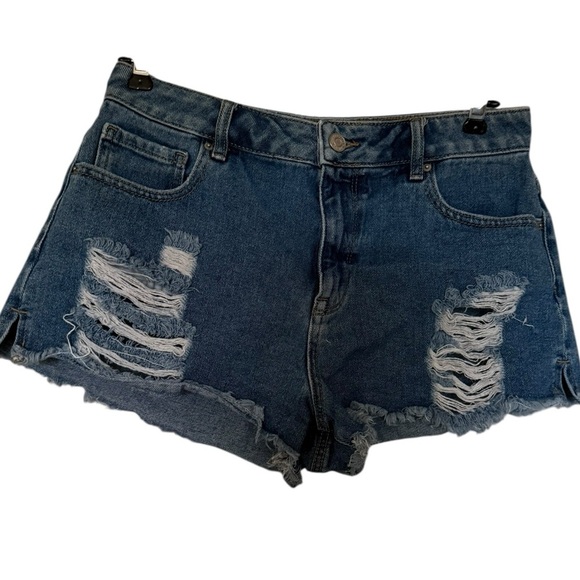 Pacsun High Rise Festival Distressed Denim Jean Shorts - Picture 5 of 5